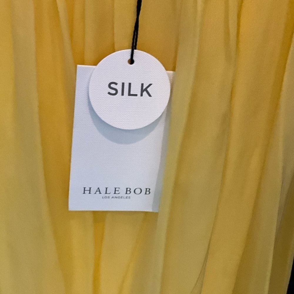 Hale Bob Silk Yellow Pleated Tiered Camisole - Picture 3 of 4